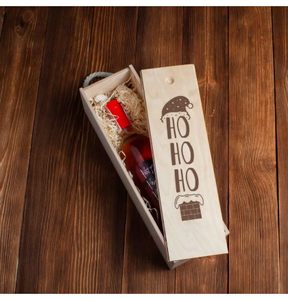 Коробка для вина на одну бутылку "Ho Ho Ho", фото 3, цена 490 грн